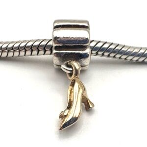 Pandora Sterling Silver with 14K Gold Stiletto Shoe Dangle Charm